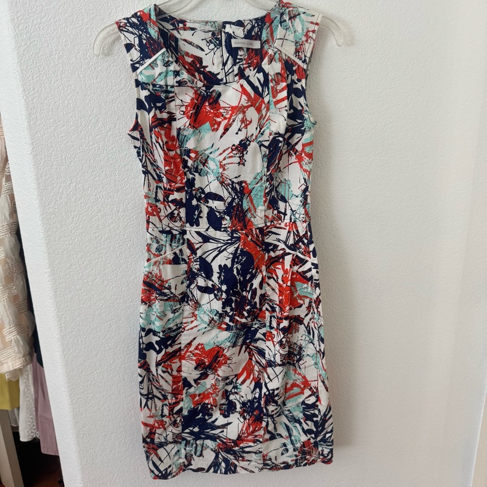 3/$15 Abstract Print Sleeveless Professional Dress